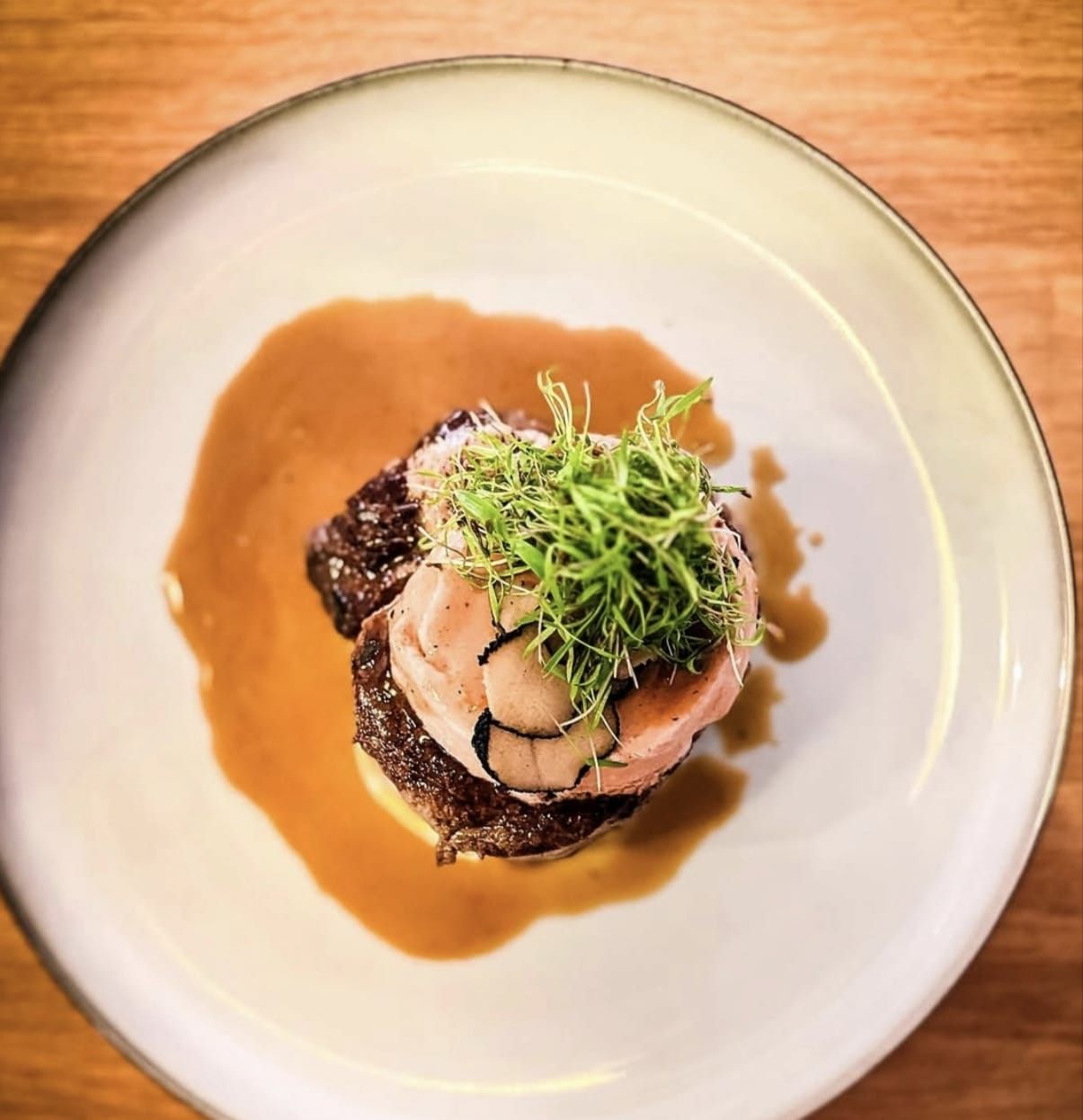 Beef fillet topped with foie gras and black truffle