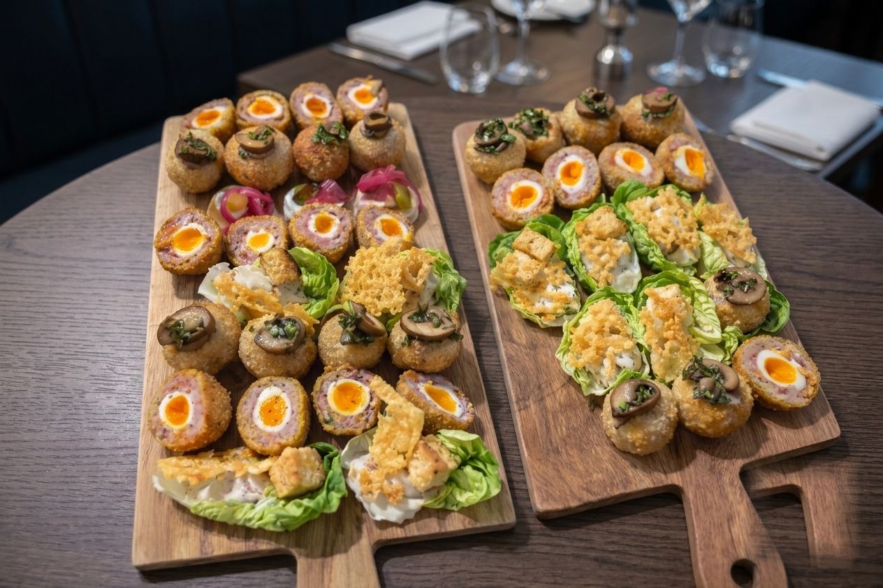 Canapé boards for a welcome reception
