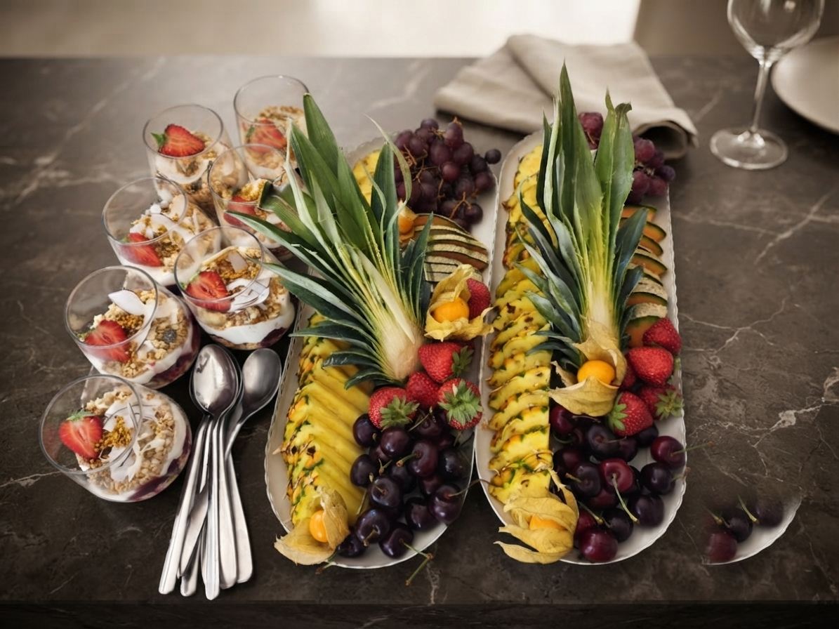 A fresh fruit display for a garden party